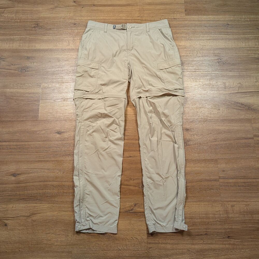 REI Co op Sahara Convertible Hiking Cargo Pants Womens 12 Beige Cargo Zip Off